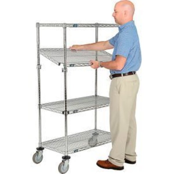 Global Equipment Nexel    E-Z Adjust Wire Shelf Truck 36x24x69 1200 Pound Capacity 580562A